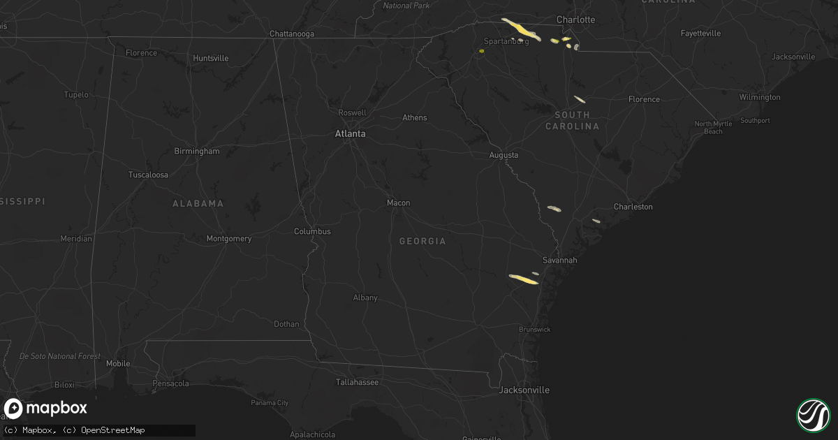 Hail map in Georgia on October 20, 2023