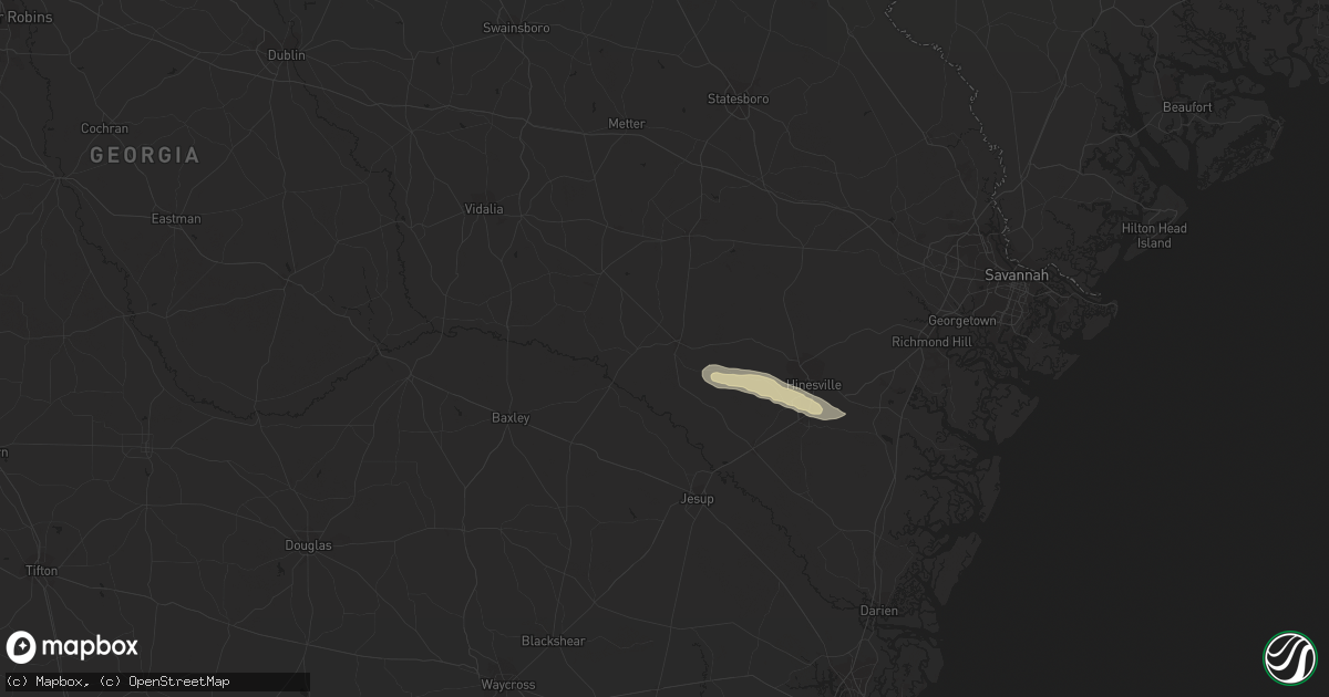 Hail map in Glennville, GA on October 20, 2023
