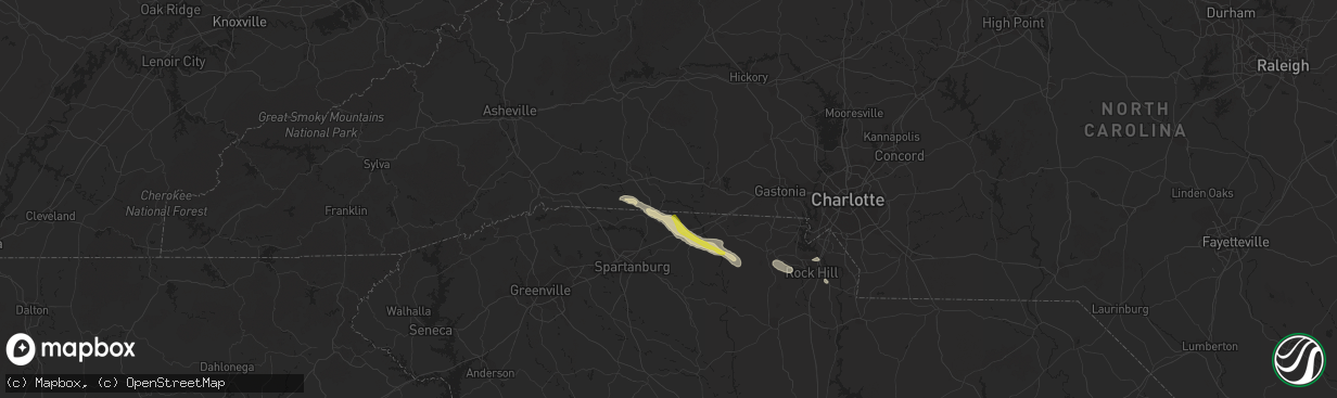 Hail map in Mooresboro, NC on October 20, 2023