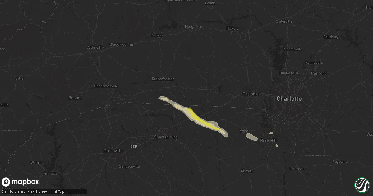 Hail map in Mooresboro, NC on October 20, 2023