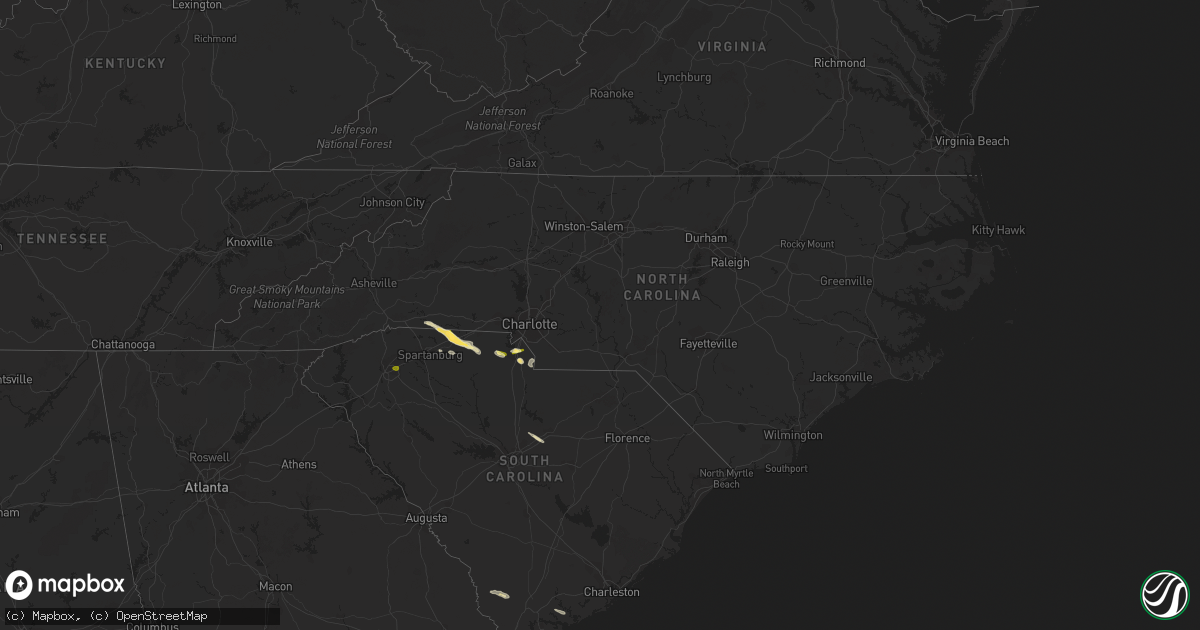 Hail map in North Carolina on October 20, 2023