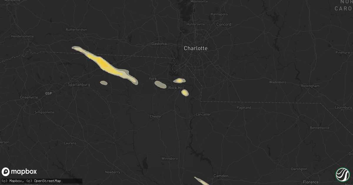 Hail map in Rock Hill, SC on October 20, 2023