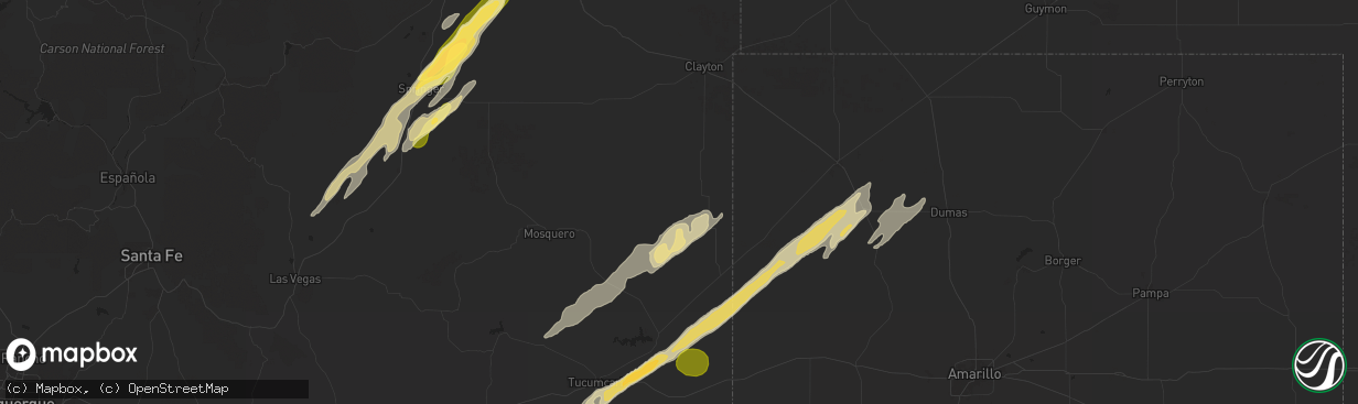 Hail map in Amistad, NM on October 20, 2024