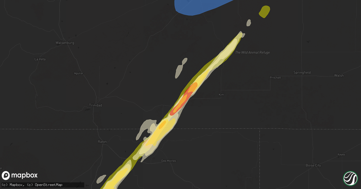 Hail map in Branson, CO on October 20, 2024