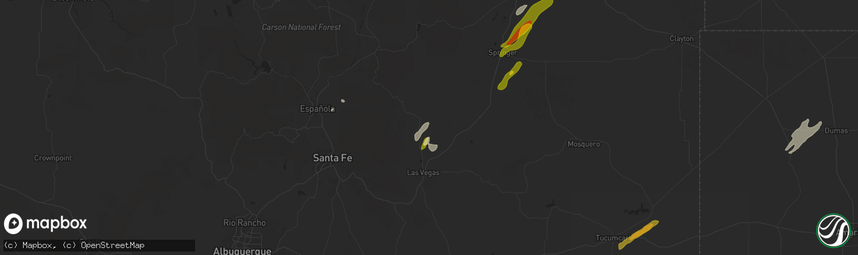 Hail map in Buena Vista, NM on October 20, 2024