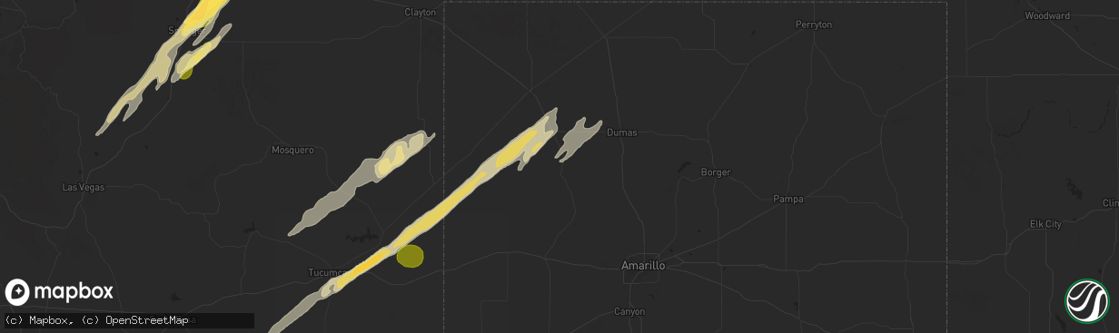 Hail map in Channing, TX on October 20, 2024