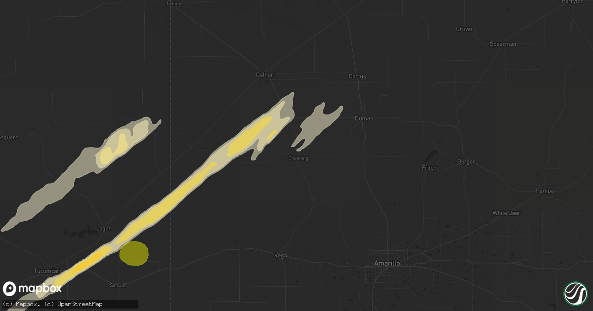 Hail map in Channing, TX on October 20, 2024
