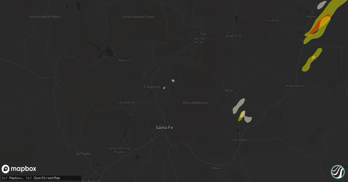 Hail map in Chimayo, NM on October 20, 2024