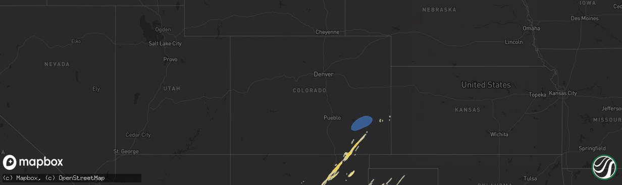 Hail map in Colorado on October 20, 2024