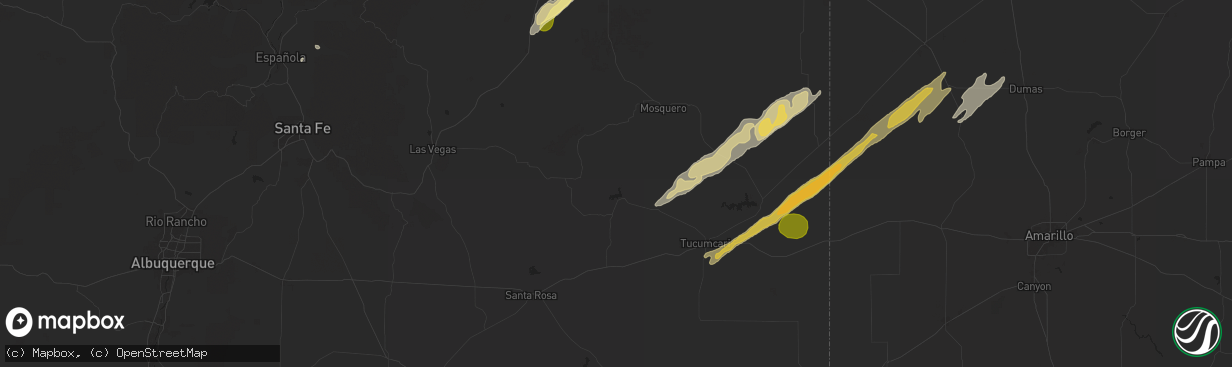 Hail map in Conchas Dam, NM on October 20, 2024