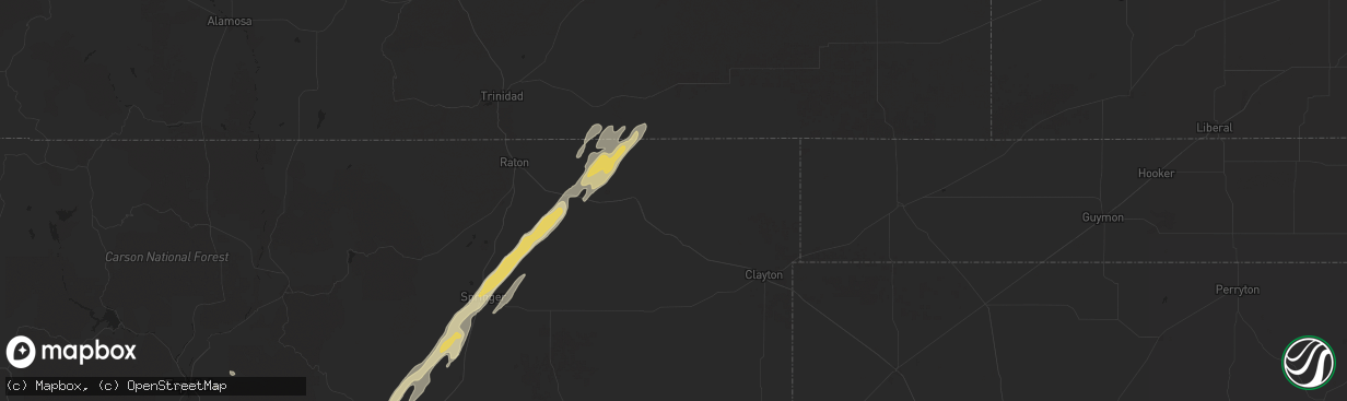 Hail map in Des Moines, NM on October 20, 2024