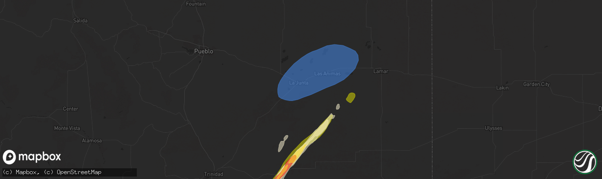 Hail map in La Junta, CO on October 20, 2024