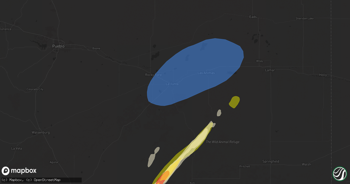 Hail map in La Junta, CO on October 20, 2024