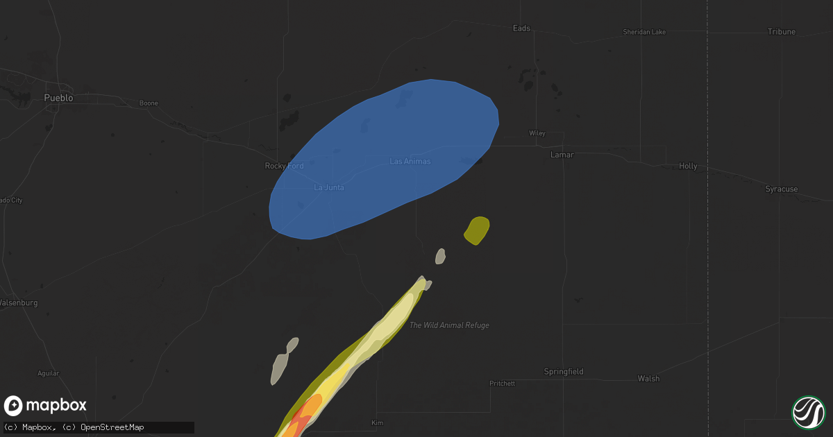 Hail map in Las Animas, CO on October 20, 2024