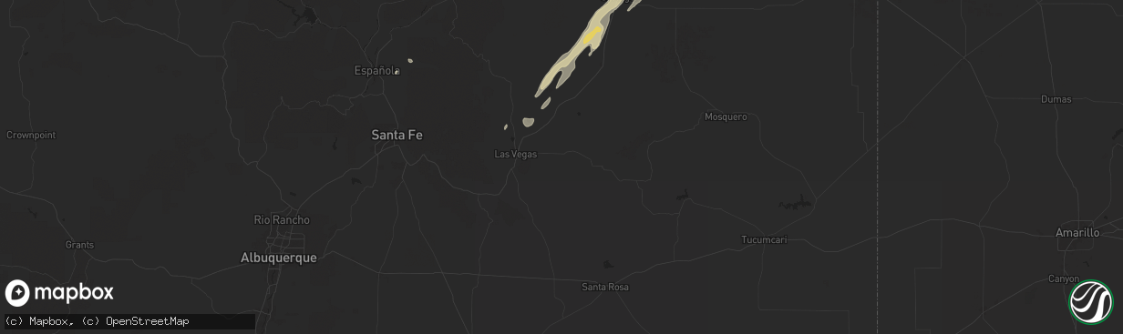 Hail map in Las Vegas, NM on October 20, 2024