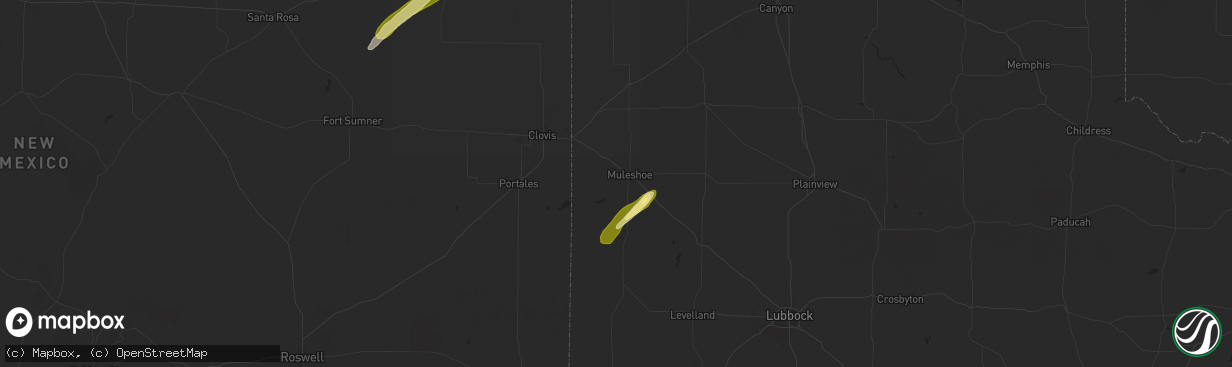 Hail map in Muleshoe, TX on October 20, 2024