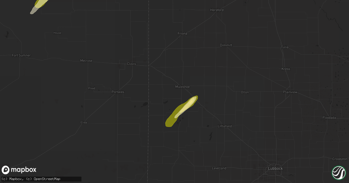 Hail map in Muleshoe, TX on October 20, 2024