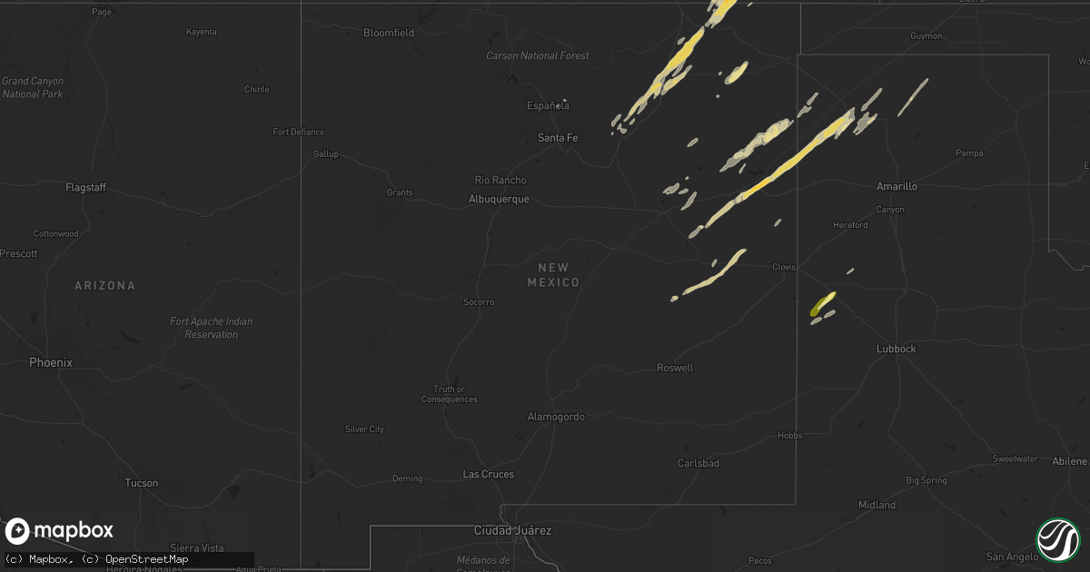 Hail map in New Mexico on October 20, 2024