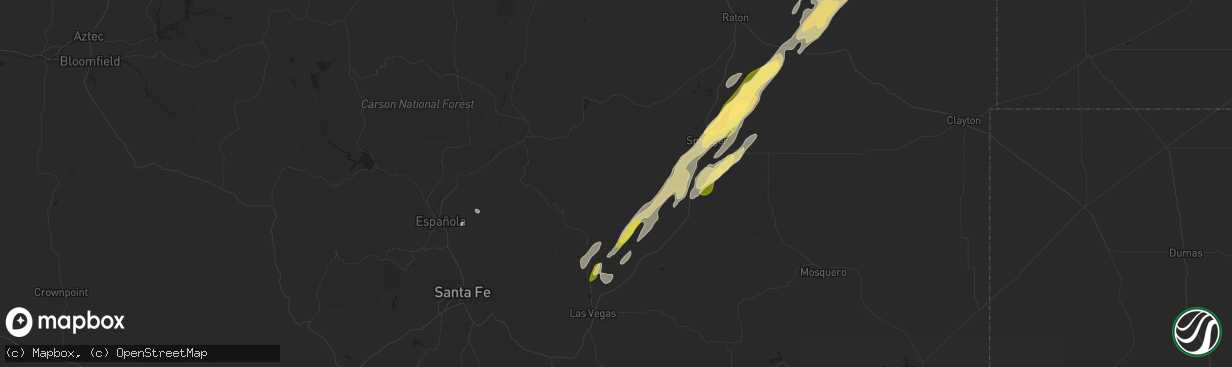 Hail map in Ocate, NM on October 20, 2024