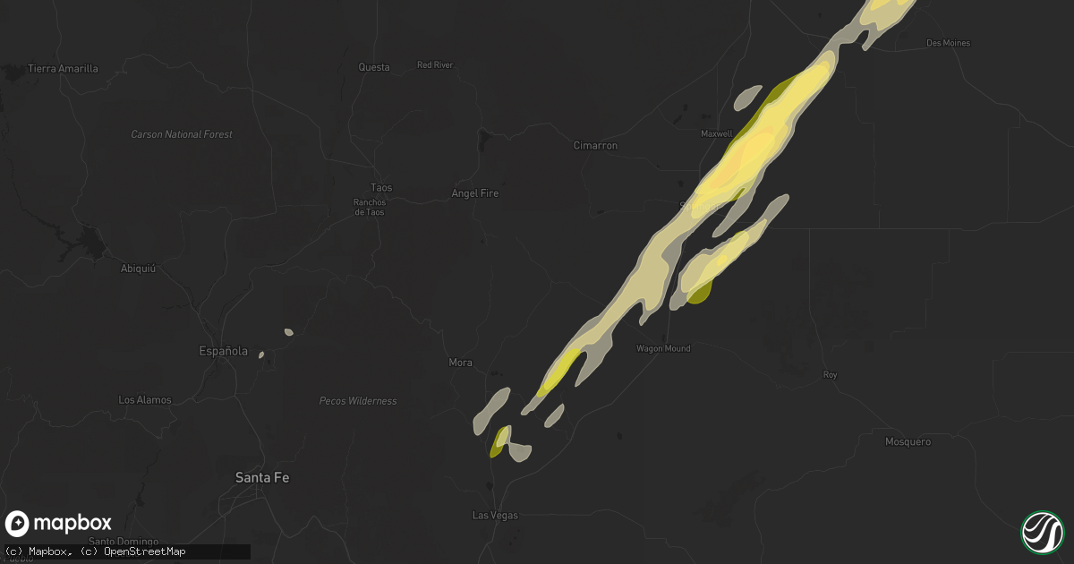 Hail map in Ocate, NM on October 20, 2024