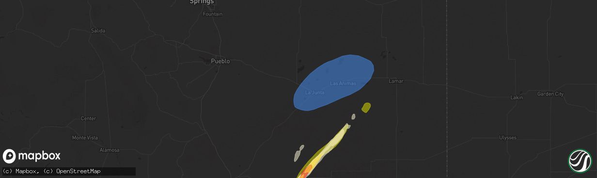 Hail map in Rocky Ford, CO on October 20, 2024