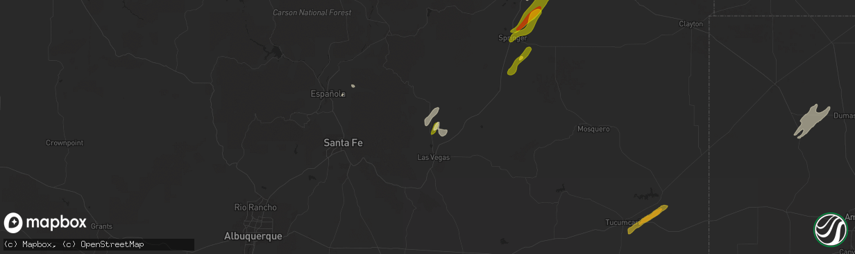 Hail map in Sapello, NM on October 20, 2024