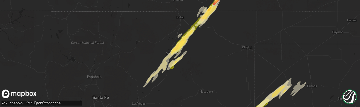 Hail map in Springer, NM on October 20, 2024