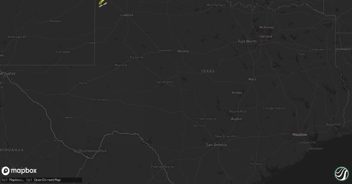 Hail map in Texas on October 20, 2024
