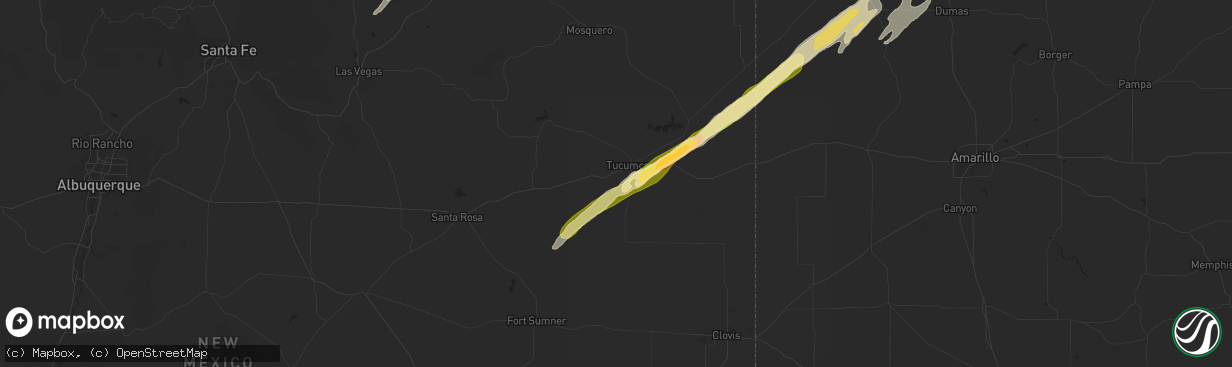 Hail map in Tucumcari, NM on October 20, 2024