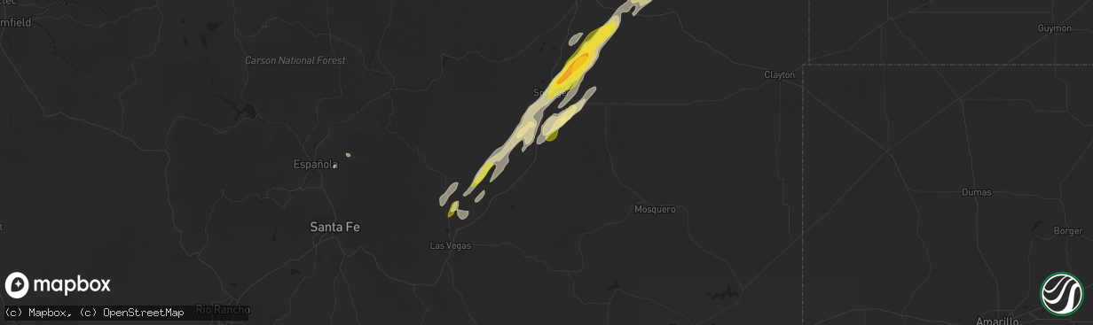 Hail map in Wagon Mound, NM on October 20, 2024