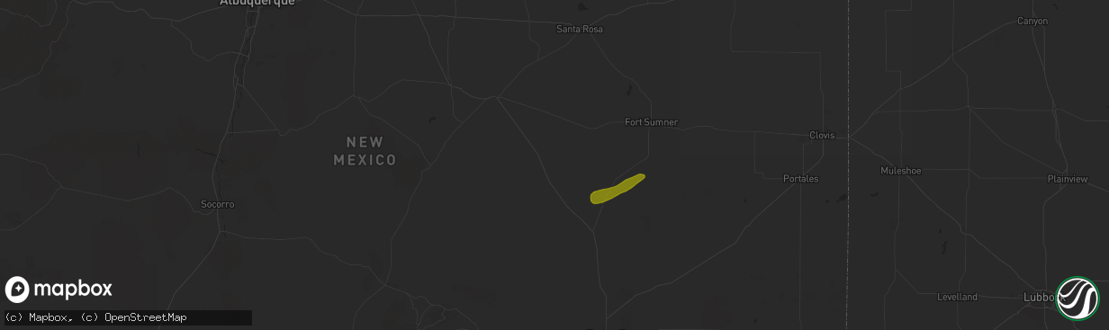 Hail map in Yeso, NM on October 20, 2024