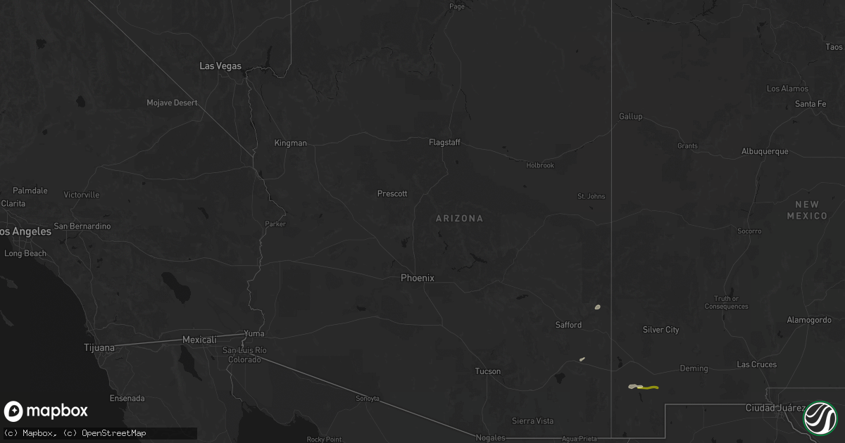Hail map in Arizona on October 20, 2026
