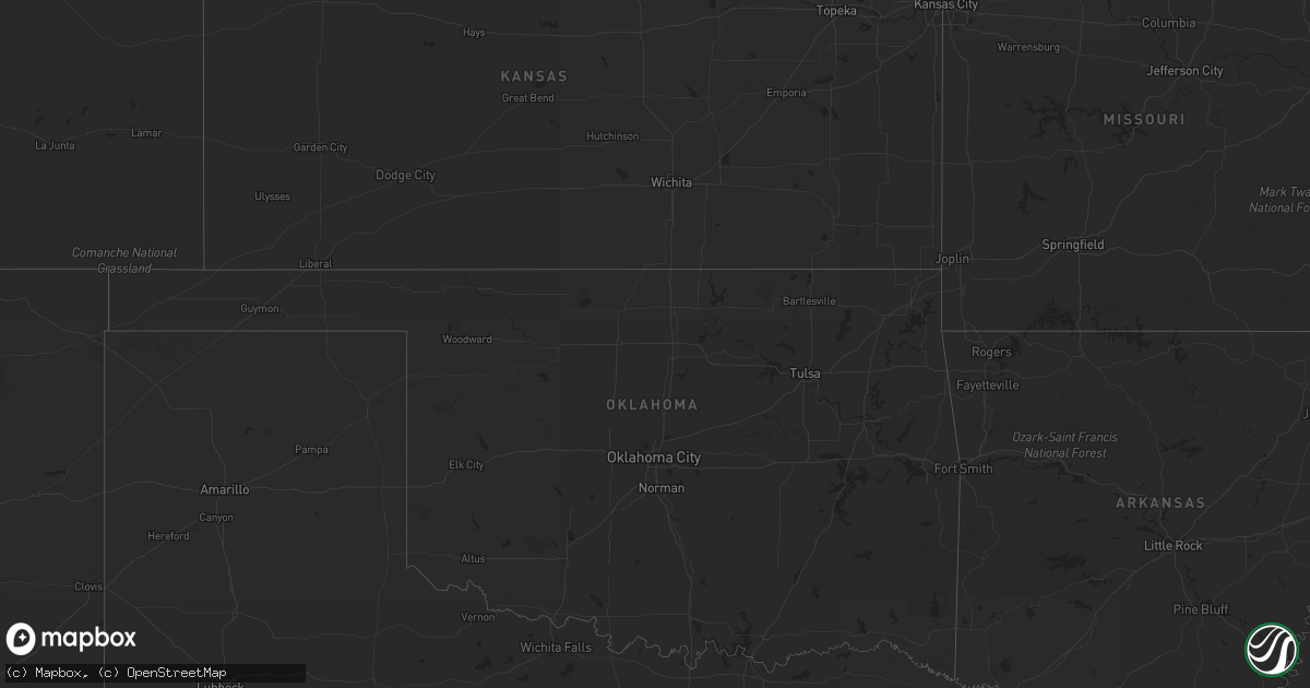 Hail map on October 21, 2012