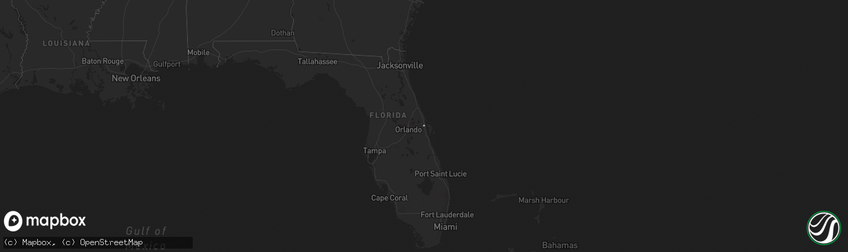 Hail map in Florida on October 21, 2013