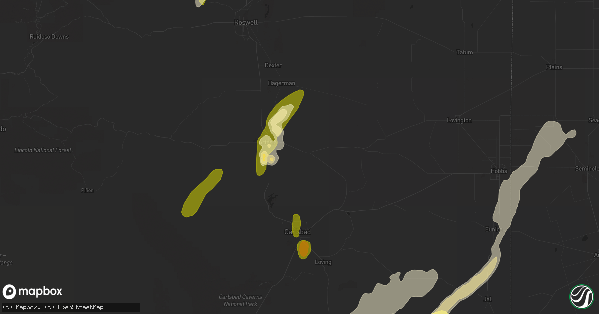 Hail map in Artesia, NM on October 21, 2015