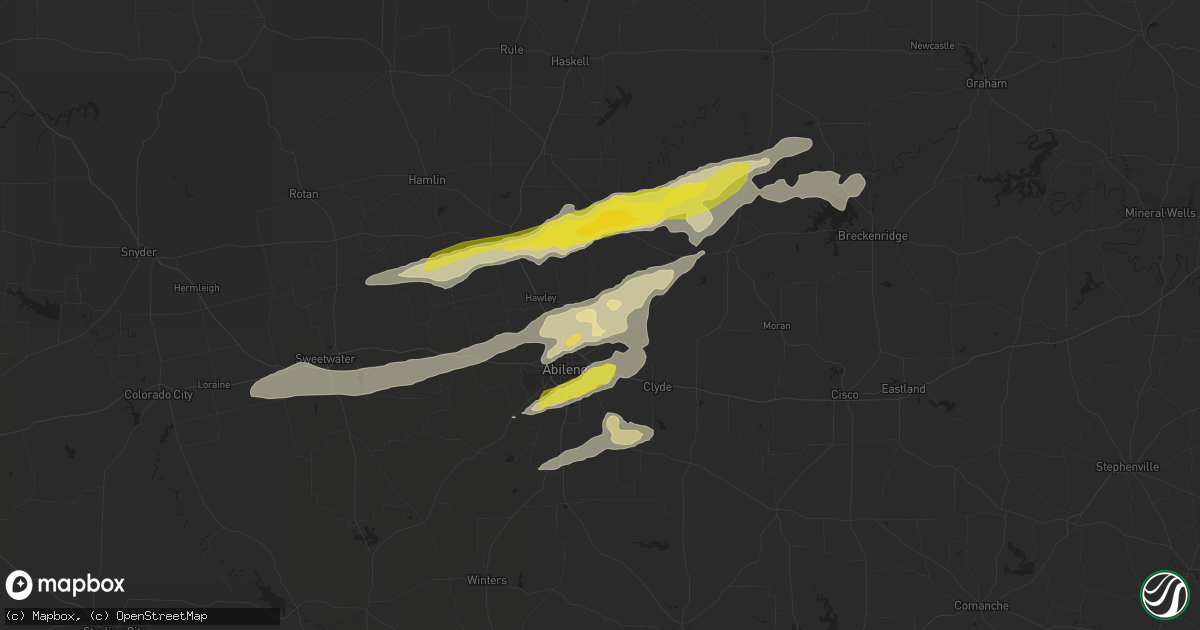 Hail map in Abilene, TX on October 21, 2017