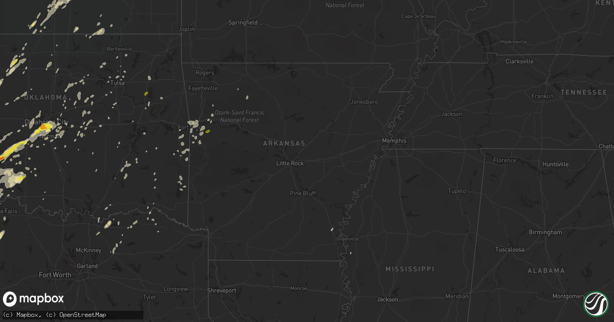 Hail map in Arkansas on October 21, 2017
