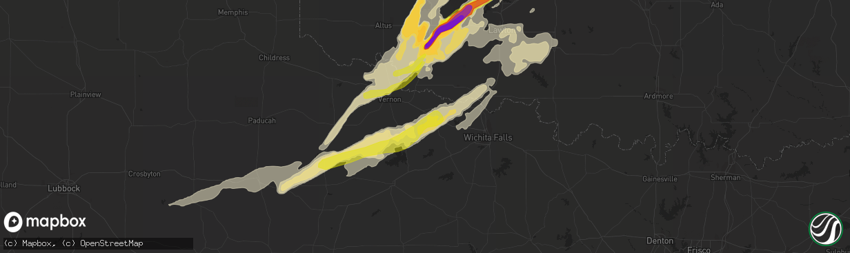 Hail map in Electra, TX on October 21, 2017