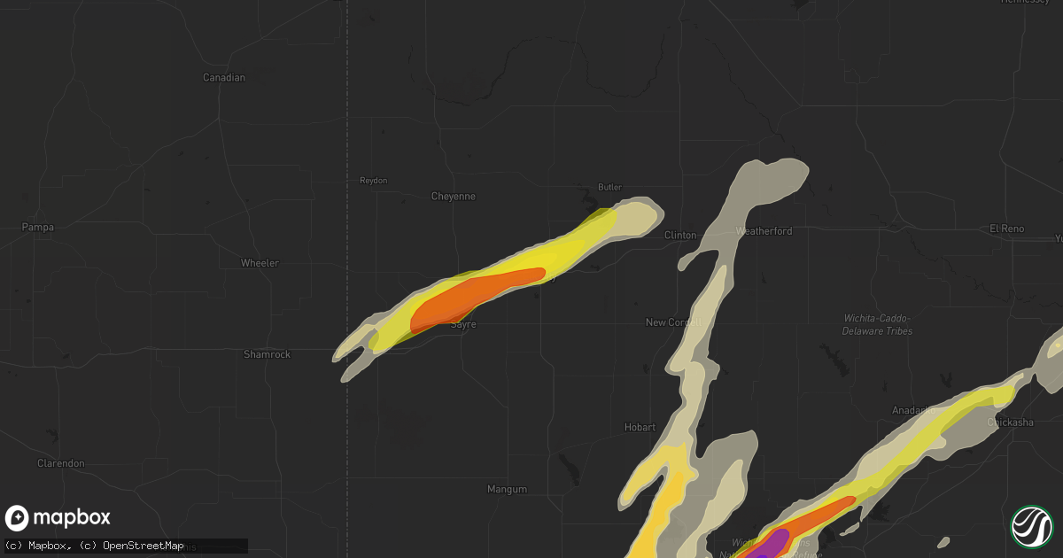 Hail map in Elk City, OK on October 21, 2017