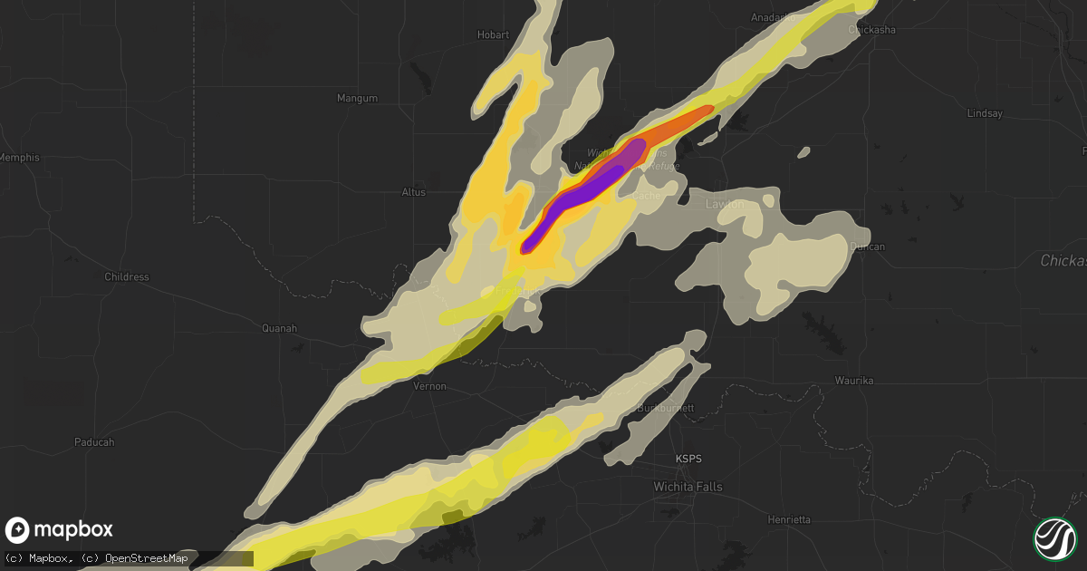 Hail map in Frederick, OK on October 21, 2017