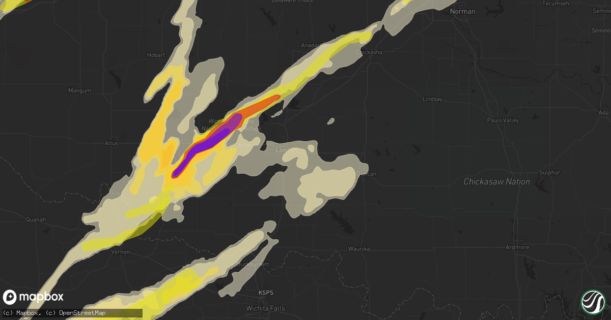 Hail map in Lawton, OK on October 21, 2017