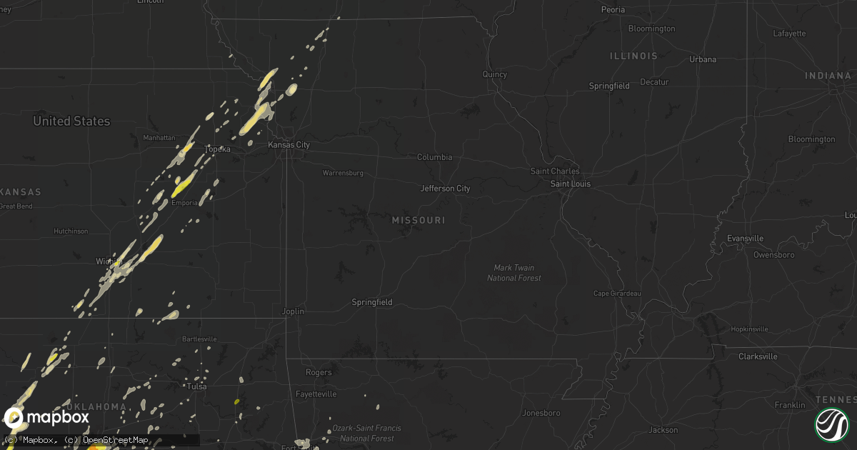 Hail map in Missouri on October 21, 2017