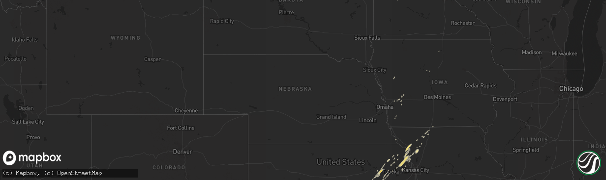 Hail map in Nebraska on October 21, 2017