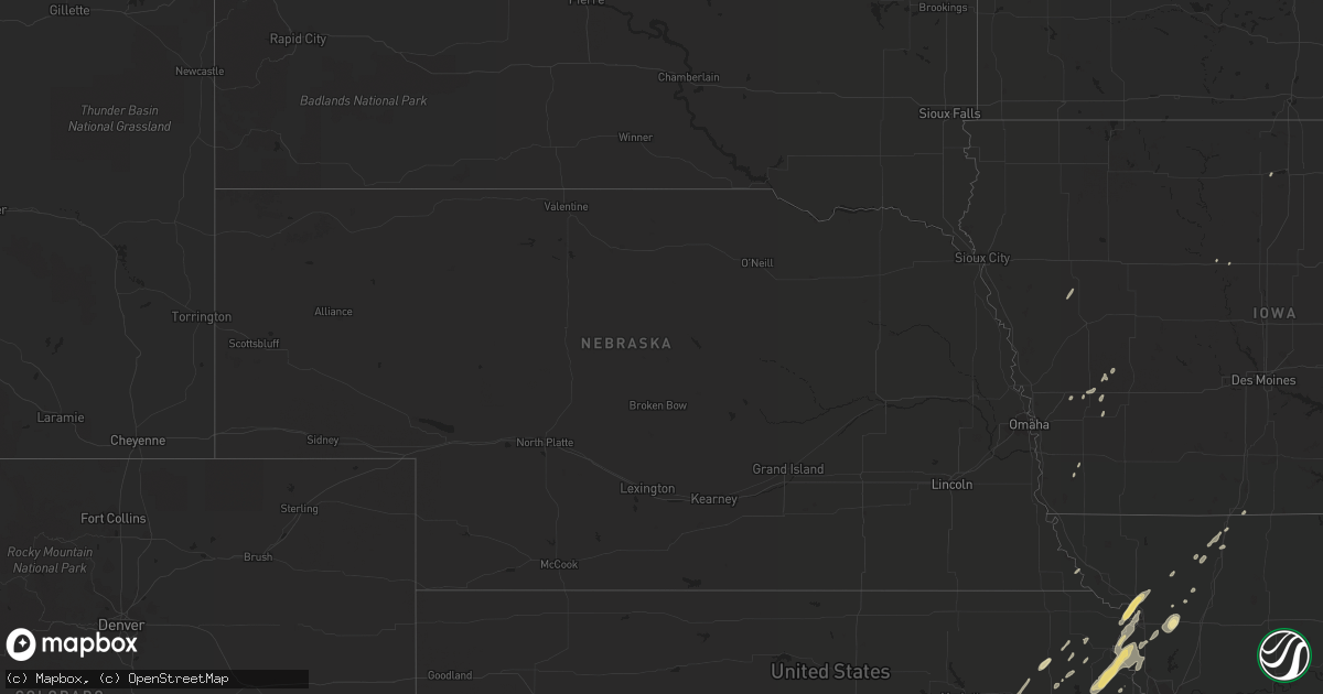 Hail map in Nebraska on October 21, 2017
