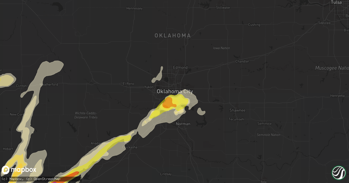 Hail map in Oklahoma City, OK on October 21, 2017