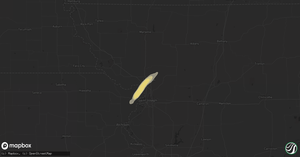 Hail map in Savannah, MO on October 21, 2017