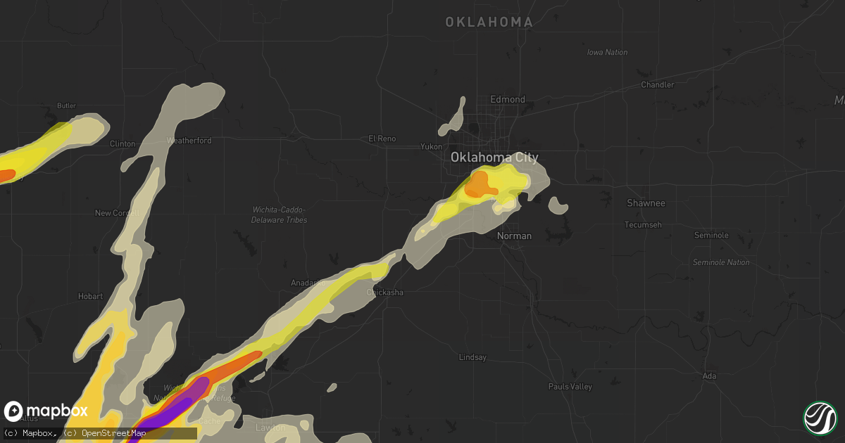 Hail map in Tuttle, OK on October 21, 2017
