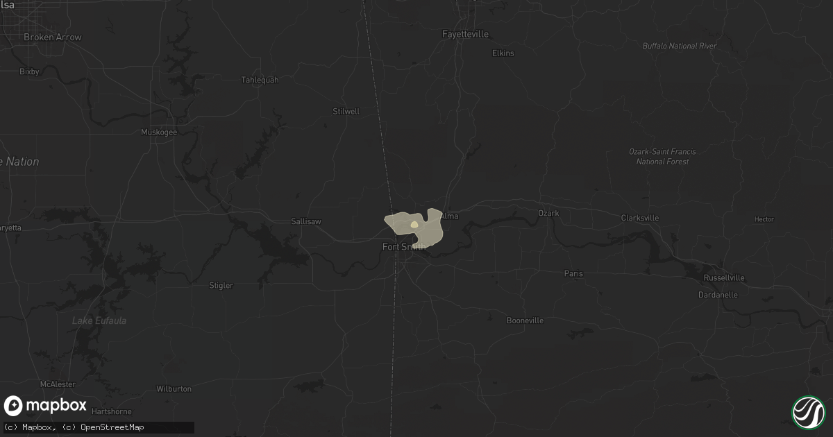 Hail map in Van Buren, AR on October 21, 2017