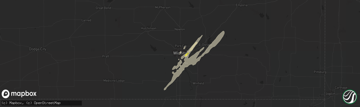 Hail map in Wichita, KS on October 21, 2017