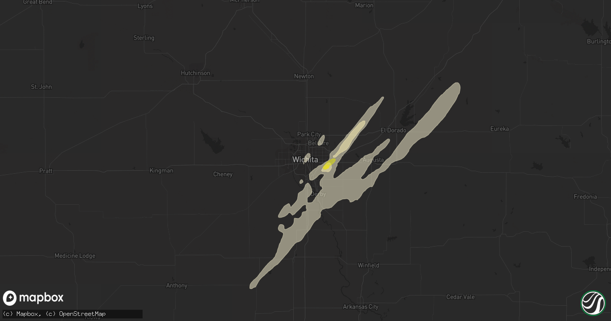 Hail map in Wichita, KS on October 21, 2017